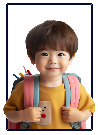 A Junior Squad toddler with a backpack